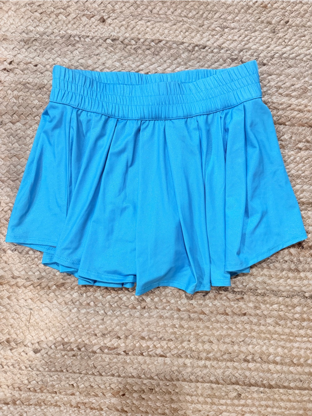 Lucky in Love Aqua Blue Athletic Tennis / Pickleball Skirt w/Bike Shorts